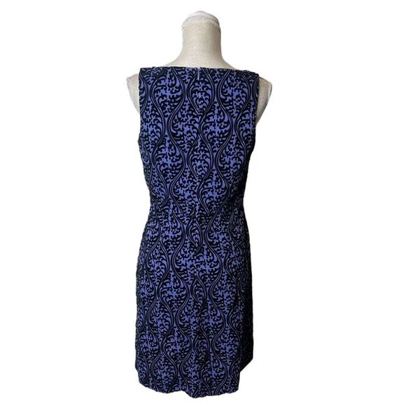 Ann Taylor Loft Factory Periwinkle & Black Velveteen Tapestry Damask Dress - Picture 4 of 15